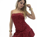 abito corto in paillettes stella